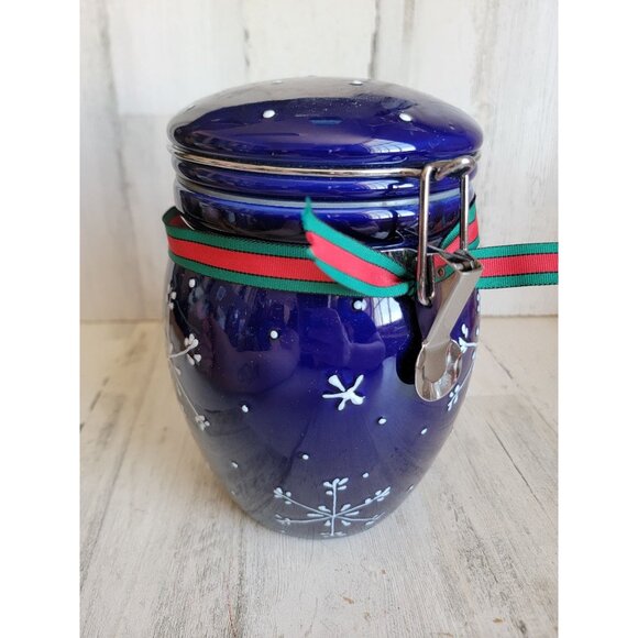 WCL dark blue snowflake jar Xmas home decor kitchen - Picture 3 of 9